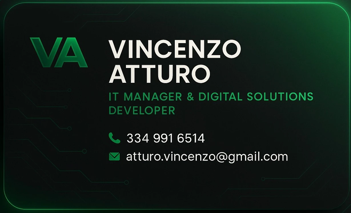 Biglietto da visita di Vincenzo Atturo